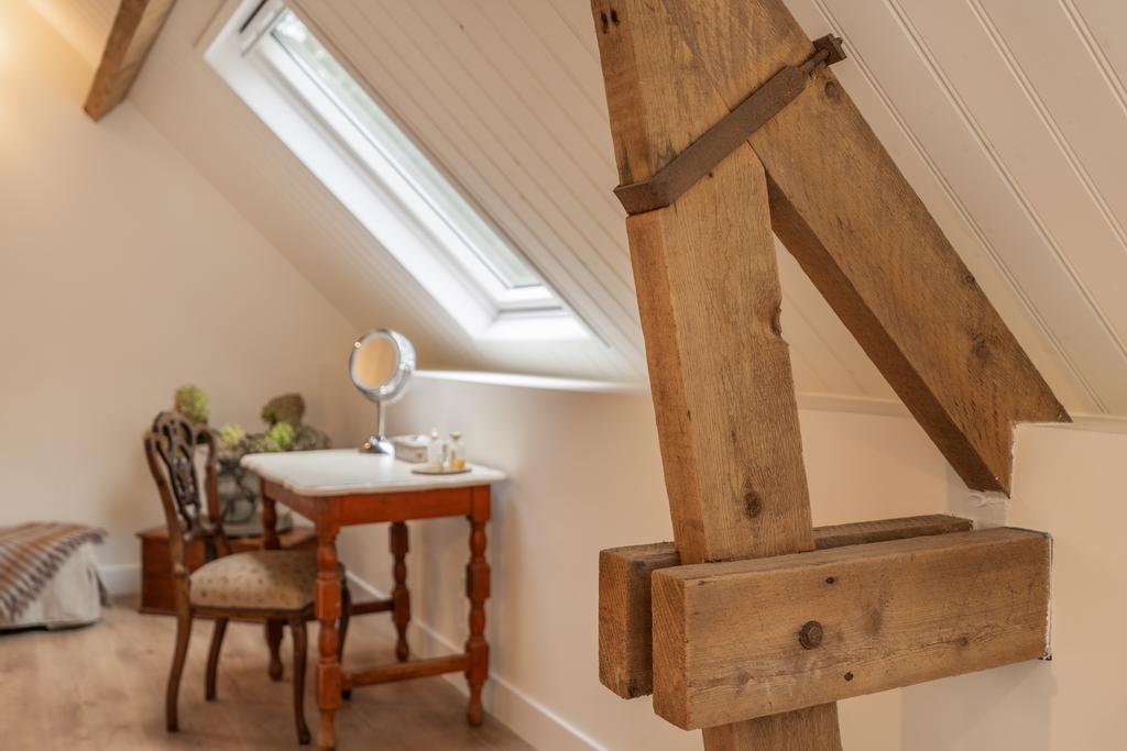 detail met houten geraamte interieur